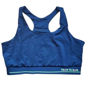 WORKOUT Racerback sports bra in Blue, Womens M
